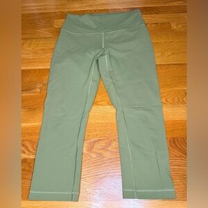 Lululemon Sage Green High Rise Cropped Leggings Size 10 Yoga Athletic